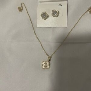 Elegant Gold Plated Necklace and Earring Set. New no box no tags.